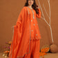 Adaayein Orange Chanderi Zari Sharara Set