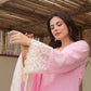 Ella Baby Pink Silk Straight Suit Set