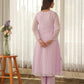 Light Lilac Hand Paint Soft Organza Suit Set