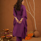 Kohinoor Purple Maslin Aari Kaftan Set
