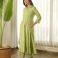 Pistachio Green Embroidered Chanderi Kurta Set with Pants