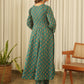 Emerald Green Cotton Suit Set with Pants & Doriya Dupatta