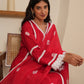 Zuri Red Bandhani Silk  Suit Set