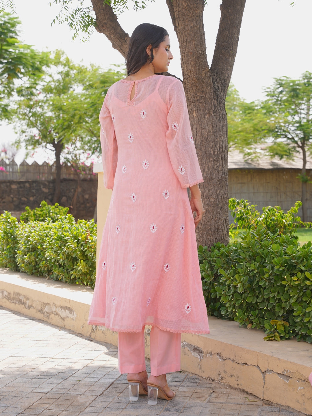 Blush Pink Emboidered Doria Set