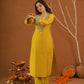 Sheeshmahal Yellow Chanderi Mirrorwork Suit Set