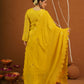 Hayaat Yellow Silk Mirrorwork Suit Set