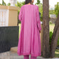 Purple Chanderi Lace Work Kurta Set