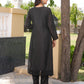 Floral Wine Black Hand Embroidery Chanderi Kurta Set