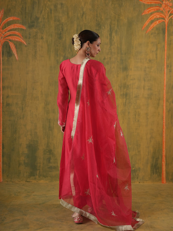 Rani Indumati Aari Embroidered Chanderi Suit Set