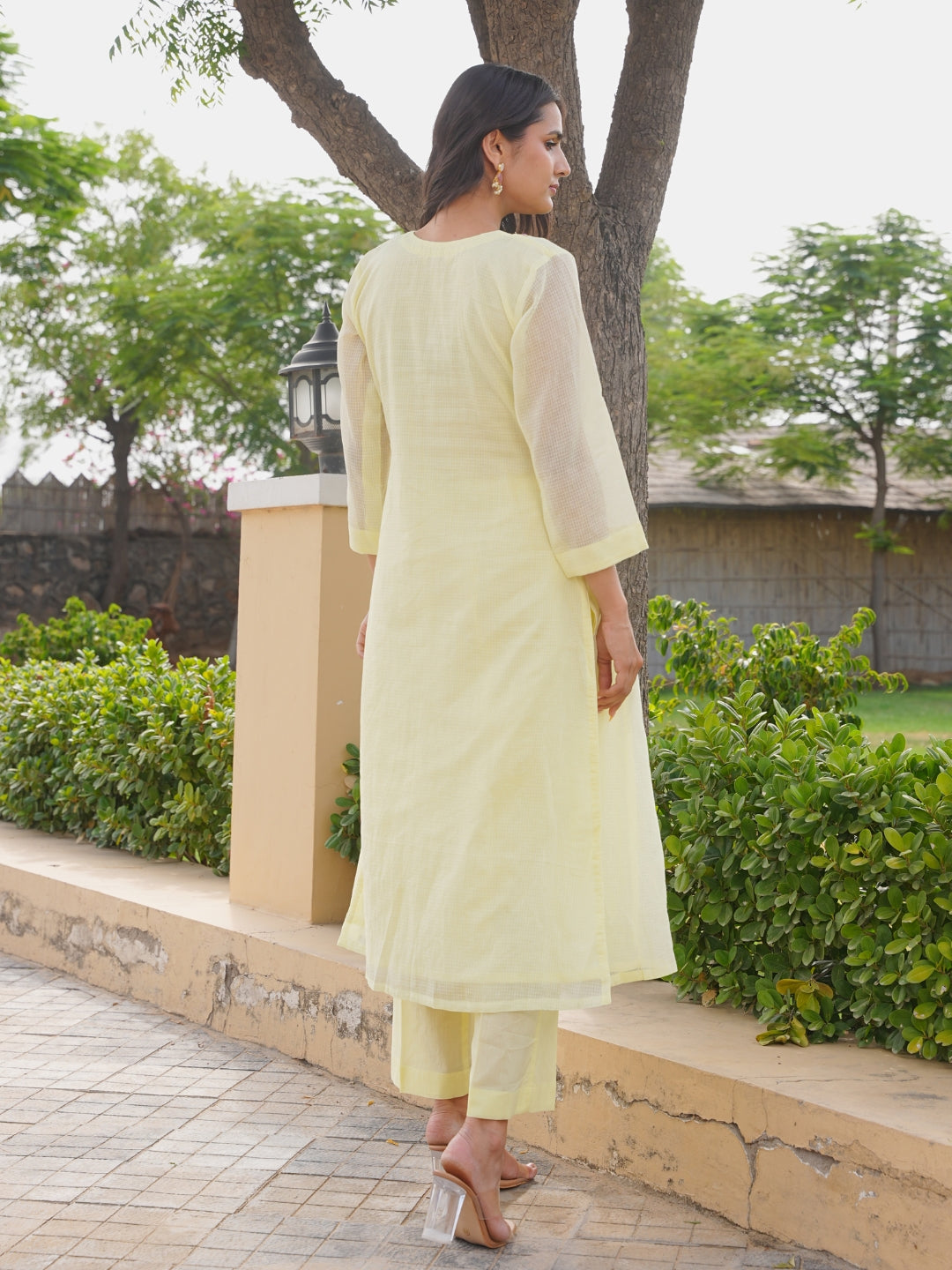 Yellow Marigold Handwork Doria Kurta Set