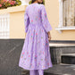 Lavender Daisy Chanderi Angrakha Kurta Set