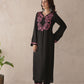 Indiflora black embroidery maslin kurta set