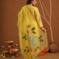 Surror Yellow Chanderi With Handpaint Dupatta