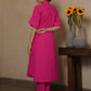 BEE PINK COTTON SUIT SET WITH BLOCK PRINT DUPATTA