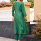 Green Floral Hand Embroidered Chanderi Kurta Set