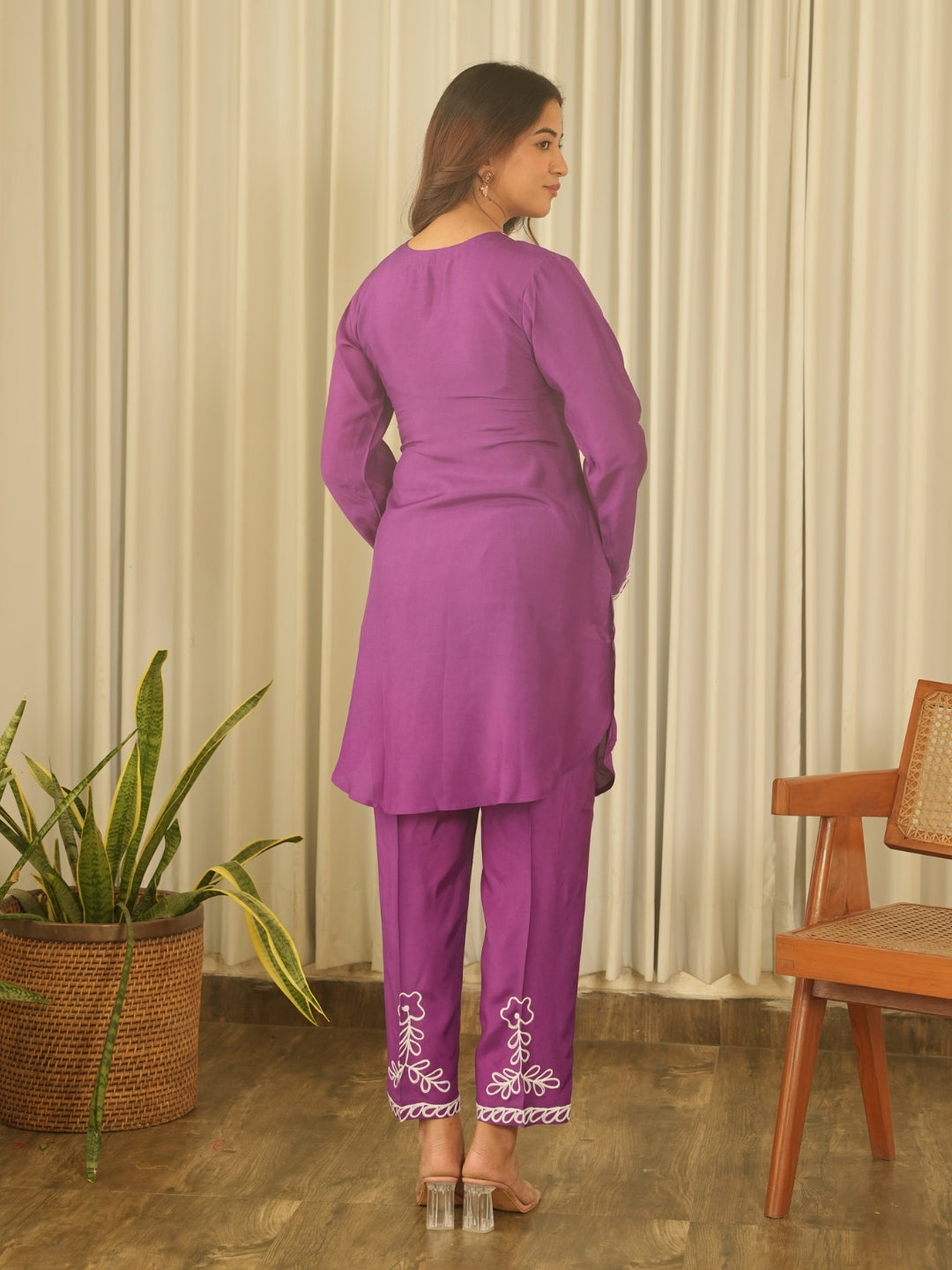 Royal Plum Muslin Co-ord Set