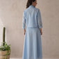 Liliah baby blue embroidery cotton cotton jacket dress