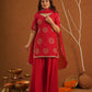 Libaas Red Chanderi Zariwork Sharara Set