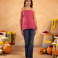 Rose Pink Mirrorwork Chikan Short Kurti