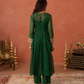 Green Chiffon Bandhej Mirrorwork Kurta Set