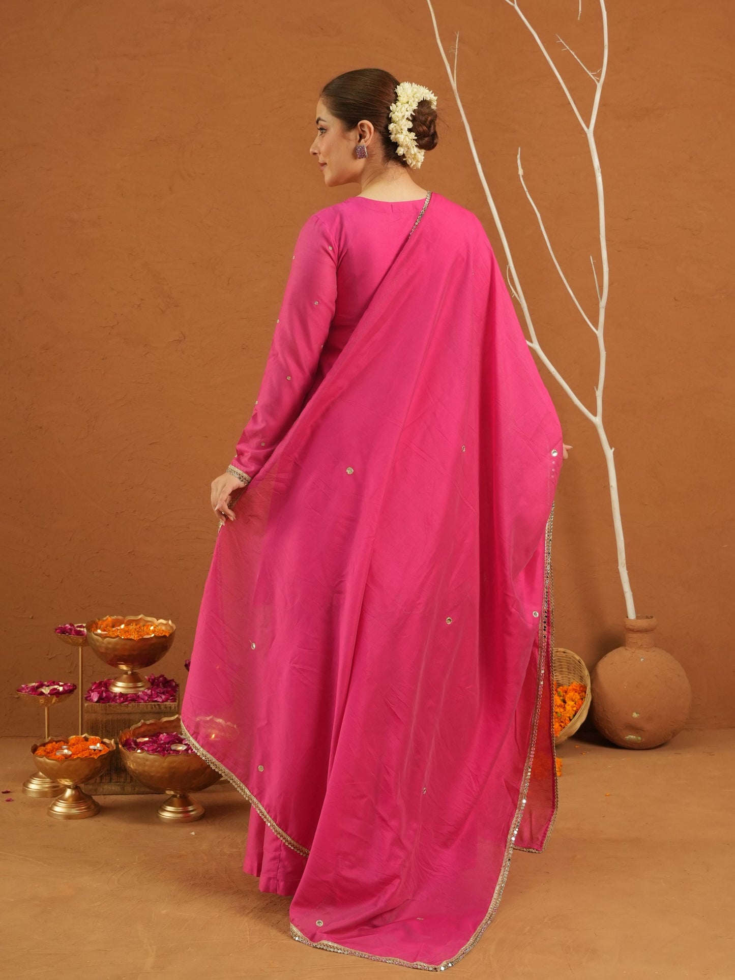 Iraak Pink Chanderi Zari Sharara Set