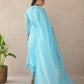 Aurea Sky Blue Doria Embriodered Suit Set