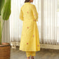 Lemon Yellow Embroidered Chanderi Kurta Set with Pants