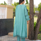 Sea Green Chanderi Lace Work Kurta Set