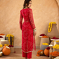 Pink Chiffon Bandhej Mirrorwork Straight Kurta