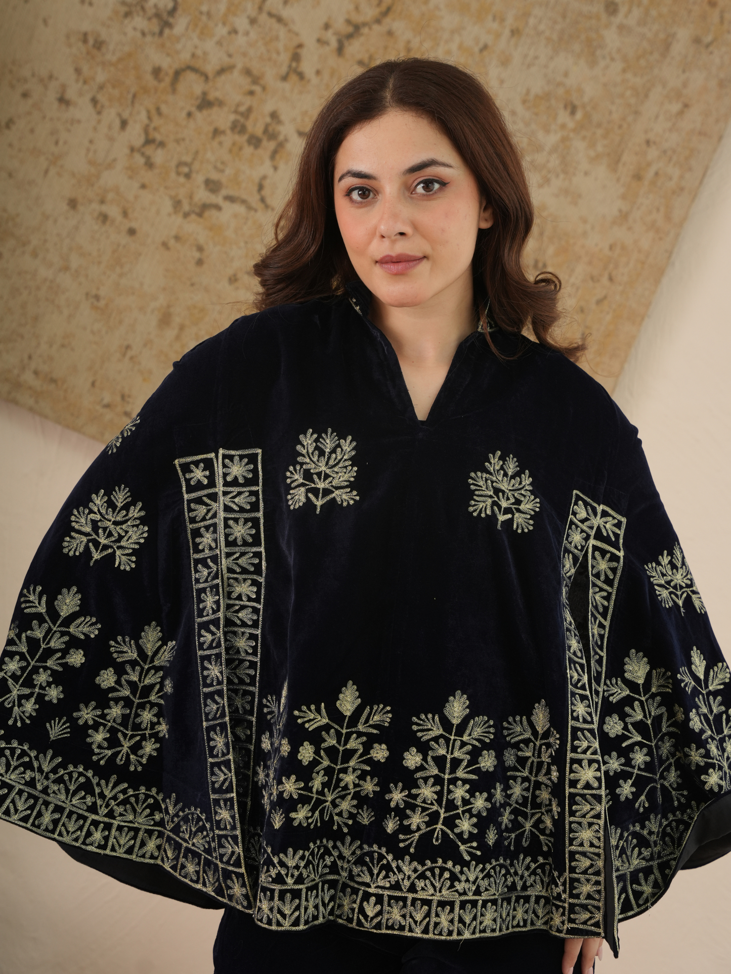 Naira Midnight Velvet Embroidered Co-ord Set