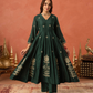 Bottle Green Floral Aari Embroidered Anarkali Set