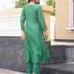 Green Floral Hand Embroidered Chanderi Kurta Set