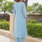 Bluebell Floral Aari Work Chanderi Kurta Set