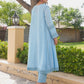 Ice Blue Chanderi Lace Work Kurta Set