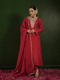 CHAAND DARK RED SILK ZARIWORK SUIT SET