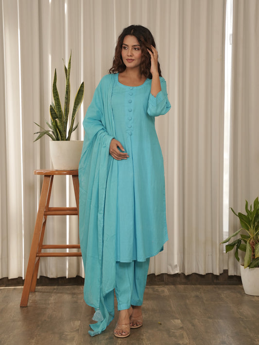 Sky Cotton Suit Set
