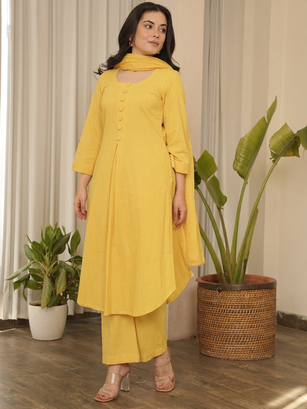 Yellow Cotton Suit Set