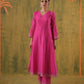 Roohani Pink Chanderi Floral Cutwork Suit Set