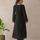 Indiflora black embroidery maslin kurta set