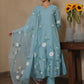 JANICA SKY CHANDERI HANDPAINT SUIT SET