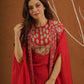 Meherbaan Red Zariwork Sharara Jacket Set