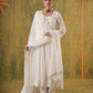 Zeenat White Embroidered Anarkali Set