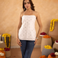 White Mirrorwork Chikan Short Kurti