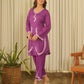 Royal Plum Muslin Co-ord Set