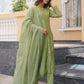 Pista Chanderi Floral Embroidered Kurta Set