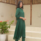 Bloosom Green Silk Straight Suit Set