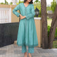 Sea Green Chanderi Lace Work Kurta Set