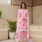 Saga Pink Handpaint Chiffon Suit Set