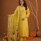 Surror Yellow Chanderi With Handpaint Dupatta