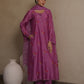 PETUNIA PLUM CHANDERI EMBROIDERY SUIT SET